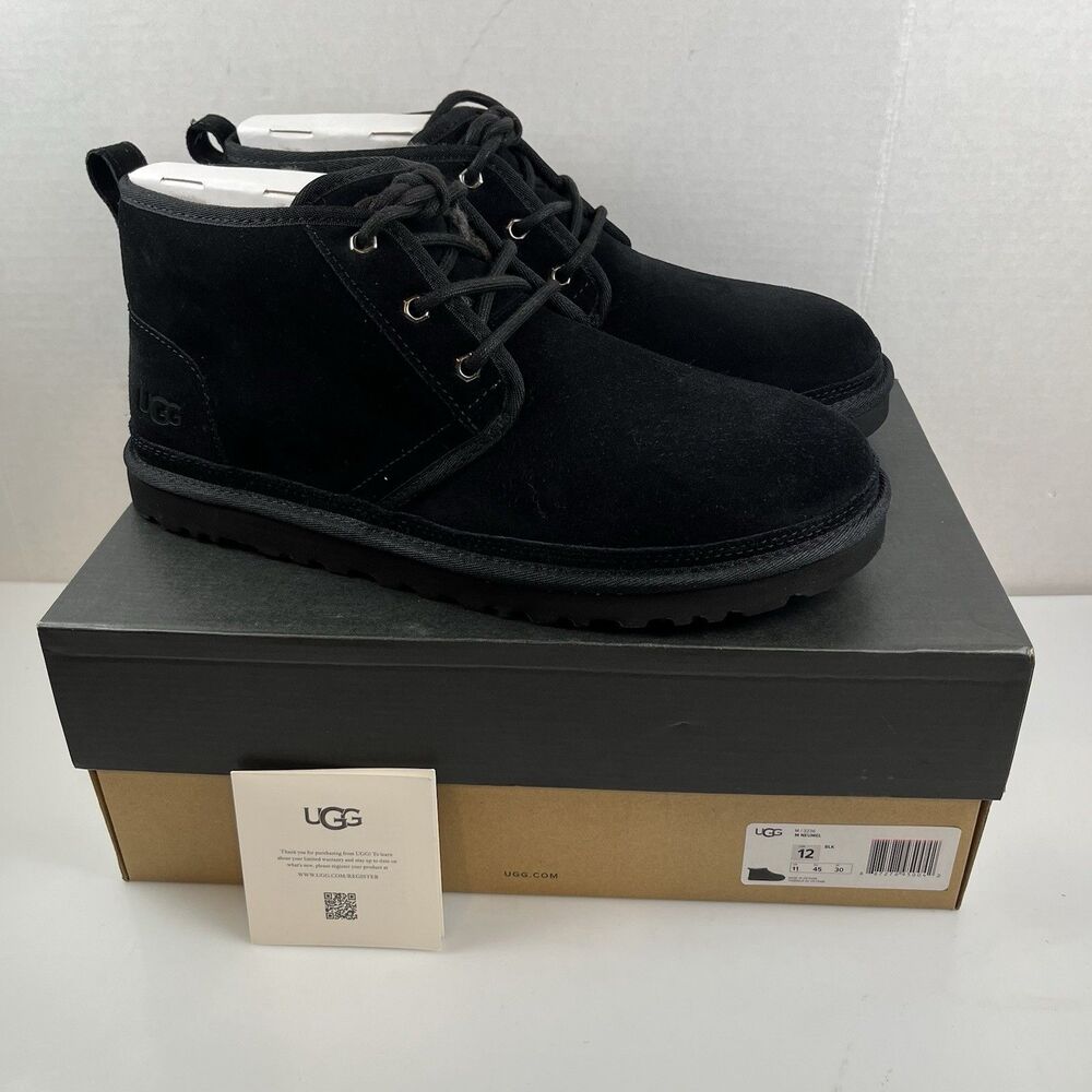 UGG Neumel Chukka Boot Black Suede Mens Size 12 US 3236 NEW